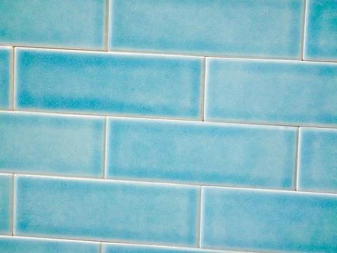 Blue ceramic subway tile wall for background or texture Stock Photos