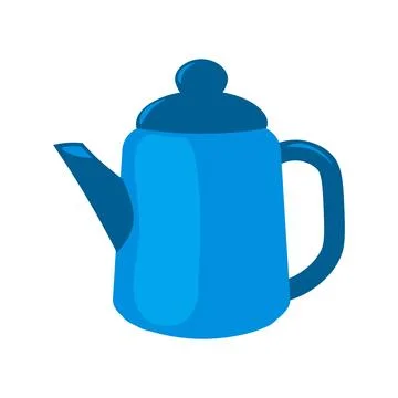 Blue Ceramic Teapot With Lid And Handle Icon Illustration