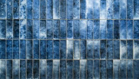 Blue ceramic tile background. Old vintage ceramic tiles in green to decorate the Stock Photos