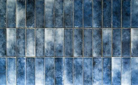 Blue ceramic tile background. Old vintage ceramic tiles in green to decorate the Stock Photos