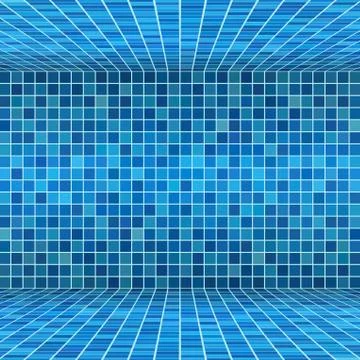Blue ceramic tile Stock Illustration