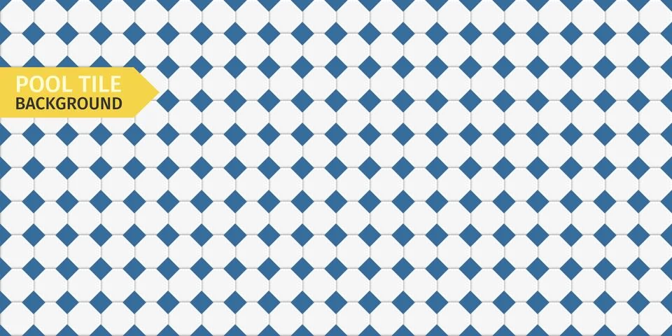 Blue ceramic tile pattern background for pool. Seamless mosaic grid, clean .. Stock Illustration