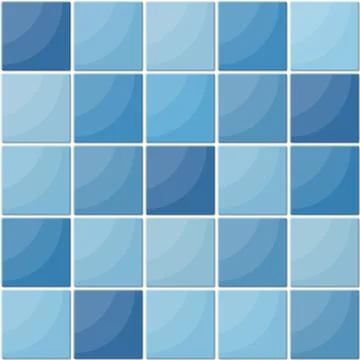Blue ceramic tiles seamless pattern. Stock Illustration