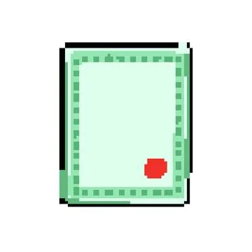 Blue certificate pixel art vector illustration Stock Illustration