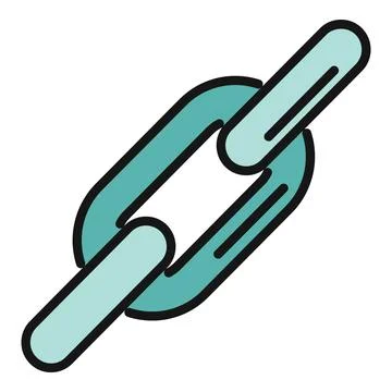 Blue chain link depicting connection and security Stock Illustration