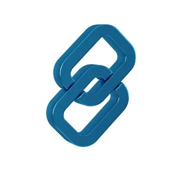 Blue Chain link icon isolated on transparent background. Link single. Hyper.. イラスト素材