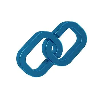 Blue Chain link icon isolated on transparent background. Link single. Hyper.. Stock Illustration