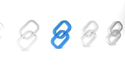Blue Chain link icon isolated on white background. Link single. Hyperlink cha Stock Illustration