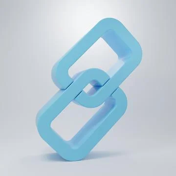 Blue Chain link icon isolated on grey background. Link single. Minimalism c.. Stock Illustration