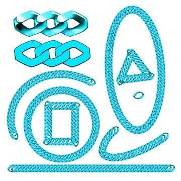 Blue Chain Link Pack Illustrations Collection Stock Illustration