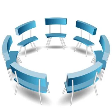 Blue chairs circle Stock Illustration