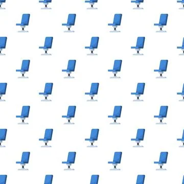 Blue chairs seamless pattern repeating background design Stock Illustration