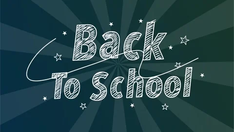 Blue chalkboard background with animated school lettering Stock Footage 312001896