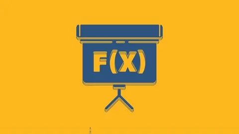 Blue Chalkboard with function mathematical icon isolated on orange background 스톡 동영상 234720458