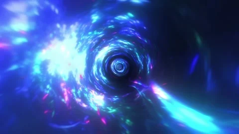 Blue Chaotic Tunnel VJ Loop Stock Footage 330007297