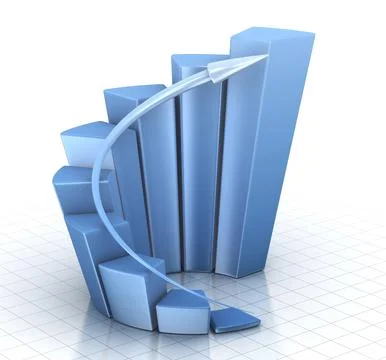 Blue Chart, This is a computer generated and 3d rendered picture Stock Illustration