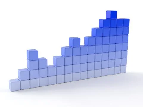 Blue chart cubes Ilustración de archivo