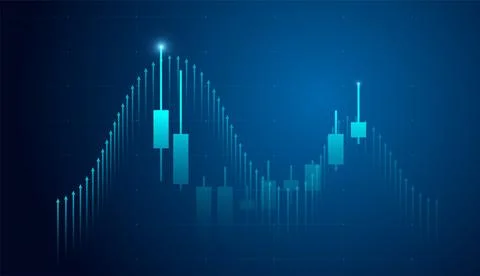 Blue chart elements for up trend financial objects concepts vector, illustr.. Illustrazione stock