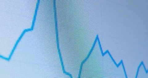 Blue chart line shows rising and falling of cryptocurrency Video stock 157097207