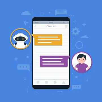Blue Chat Ai background Stock Illustration