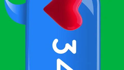 Blue chat box with heart icon with numbers 4k Stock Footage 312521832