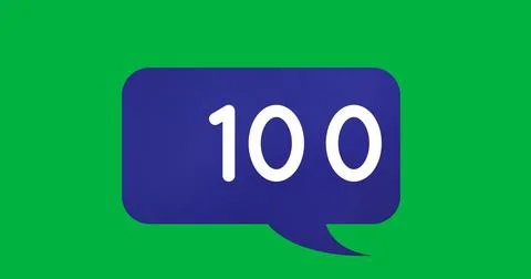 Blue chat box with numbers 4k Stock Illustration