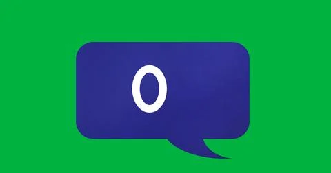 Blue chat box with numbers 4k Stock Illustration
