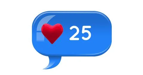 Blue chat box with numbers and a heart icon 4k 스톡 일러스트