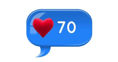 Blue chat box with numbers and a heart icon 4k Stock Illustration
