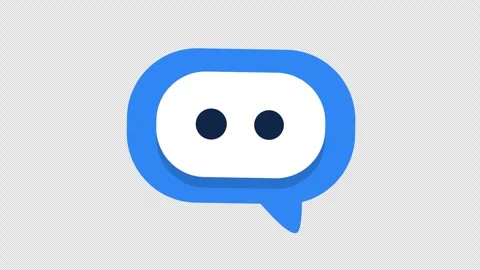 Blue chat bubble icon with animated typing dots on transparent background Stock Footage 330932093