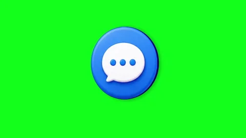 Blue Chat Message Bubble Icon Green Screen 動画素材 339575297
