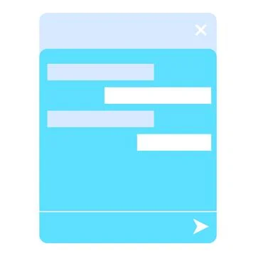 Blue chatting app interface with empty message boxes 스톡 일러스트