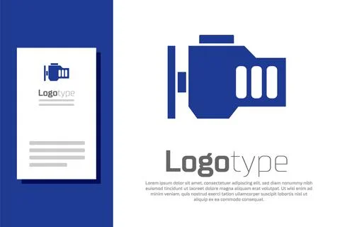 Blue Check engine icon isolated on white background. Logo design template ele Stock Illustration
