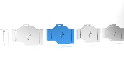 Blue Check engine icon isolated on white background. Minimalism concept. 3D.. Stock Illustration