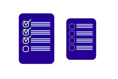 Blue check list icon, vector illustration isolated on white background Stock Illustration