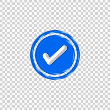 Blue check mark icon in a circle, symbol for verification and approval イラスト素材