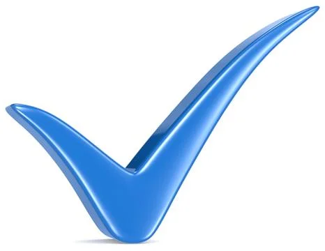 Blue Check Mark. Stock Illustration