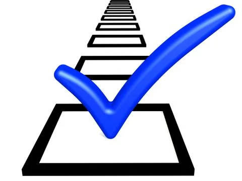 Blue check mark symbol Stock-Illustration