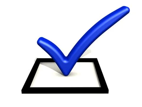 Blue check mark symbol Stock-Illustration