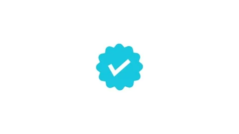 Blue check mark verification badge animation isolated on white background. .. 스톡 동영상 336244633
