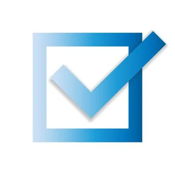 Blue checkbox with checkmark isolated on white Stock-Illustration