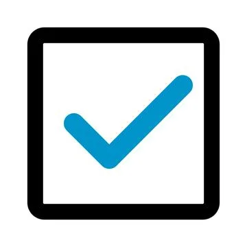 Blue checkbox icon. Option. Vector. Stock Illustration