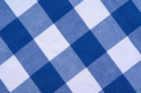 Blue checked fabric Stock Photos