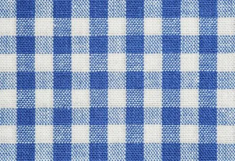 Blue checked fabric Stock Photos
