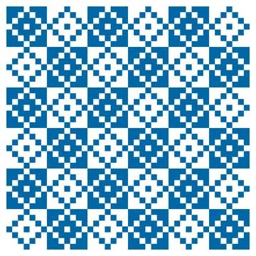 Blue Checkerboard Repeated Pixel Tile Background Stock Illustration