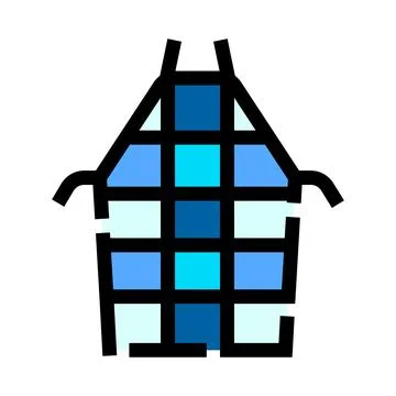 Blue checkered apron for kitchen and cooking Illustration