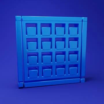 Blue Checkered napkin icon isolated on blue background. Minimalism concept... Stock Illustration