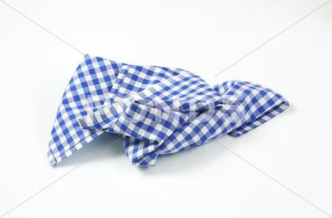 Blue checkered napkin Stock Photos