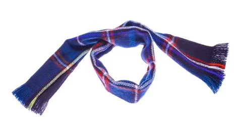 Blue checkered scarf. Stock Photos