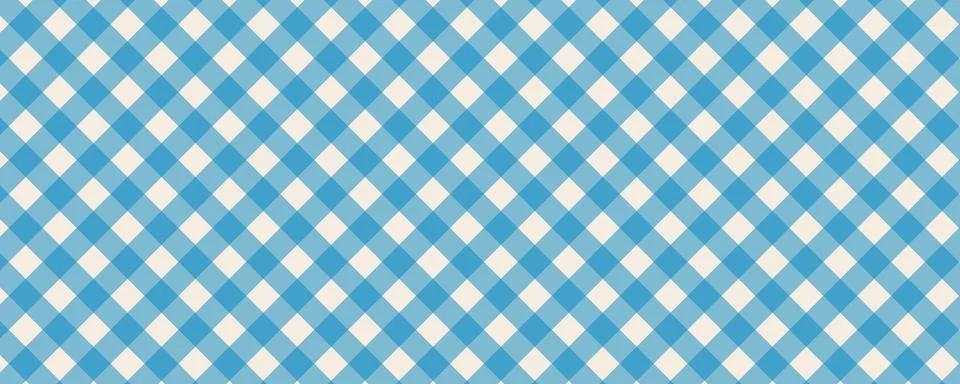 Blue checkered vichy fabric pattern in kids style. Gingham tartan backgroun.. Stock Illustration